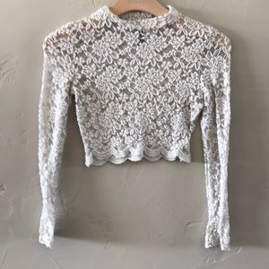 White lace crop top